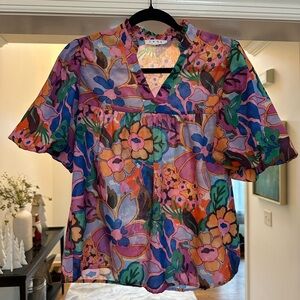 THML Puff Sleeve Floral Top - Size S: Make reasonable offer and I will accept!
